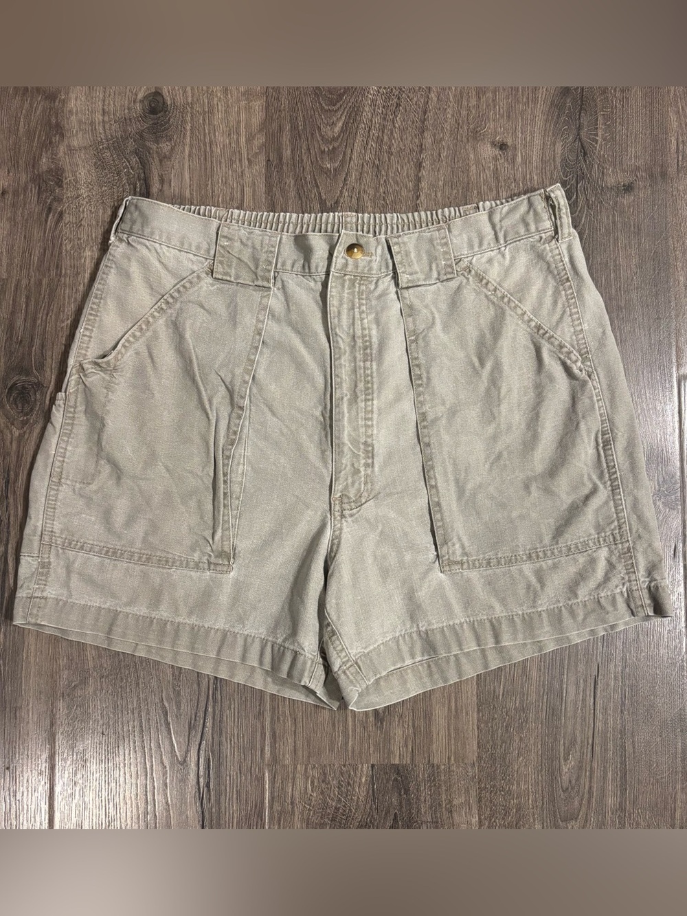 HOOK & TACKLE Original Beer Can Island Fishing Shorts Khaki Mens size 34